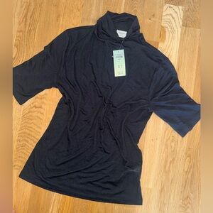 Abercrombie Black Short Sleeve mock neck Top